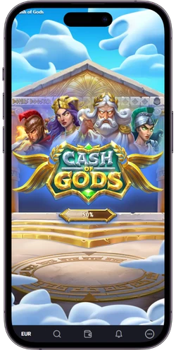 Cash of Gods slot loading screen on mobile - ELA Games