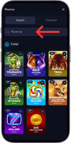 7Bit Casino barra di ricerca