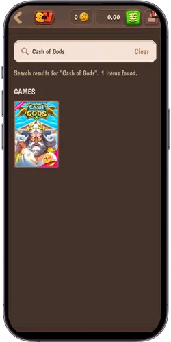 Cash of Gods slot keresése a Stone Vegas Casino keresőjében