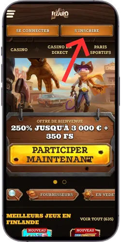 Lizaro Casino page d'accueil avec bonus de bienvenue