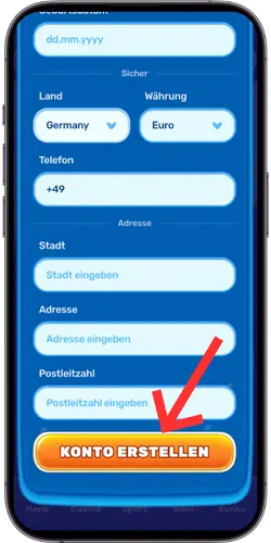 Spinfin Konto erstellen